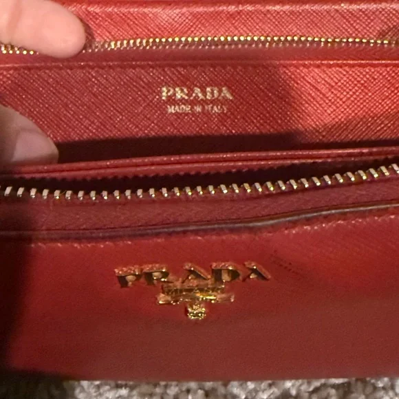 Prada red Saffiano Leather Wallet - Picture 11 of 13